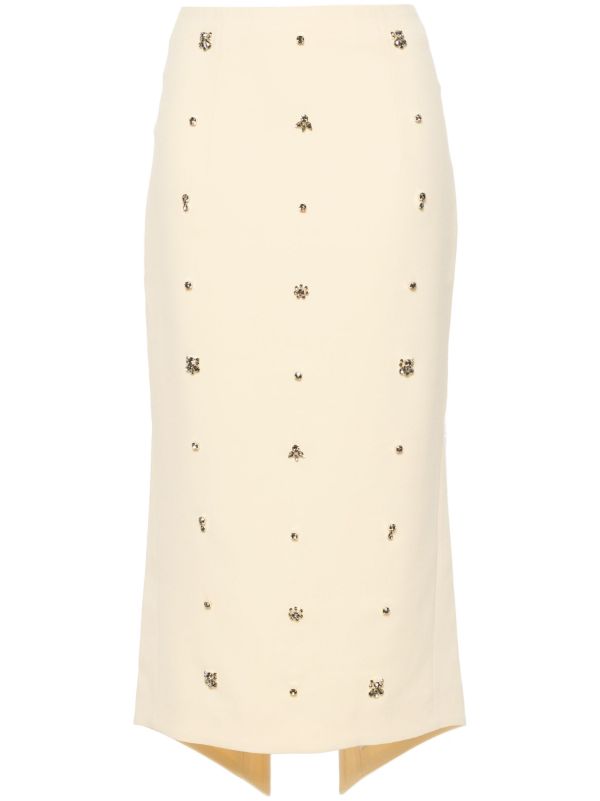 browns Huishan Zhang Yellow Thalia Crystal-Embellished Skirt | Browns High-Waisted Skirts