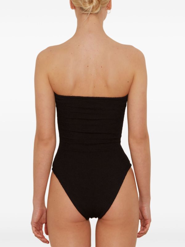 Browns Hunza G Black Brooke Crinkle Swimsuit | Browns One-Pieces