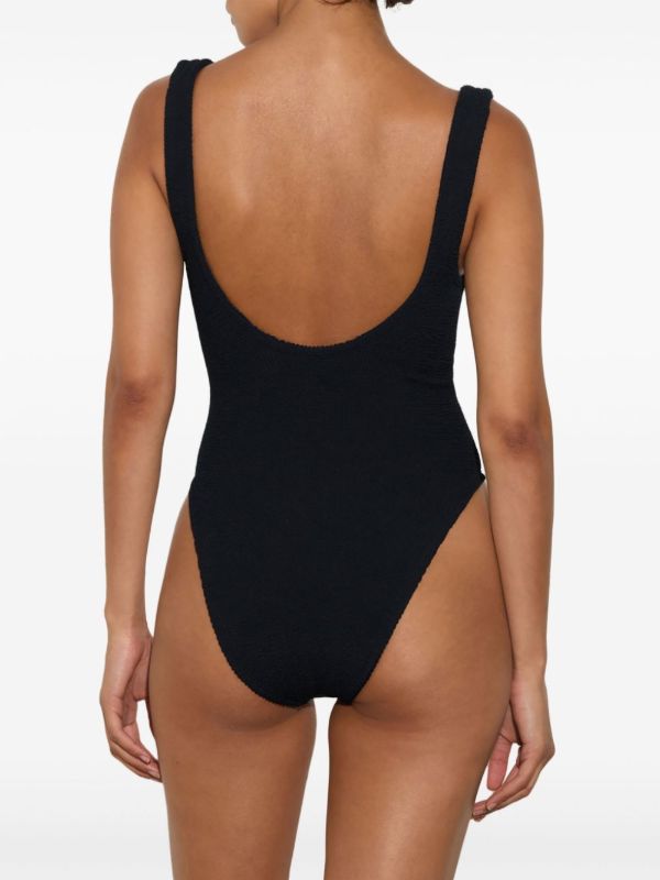 Browns Hunza G Black Celine Crinkled Swimsuit | Browns One-Pieces