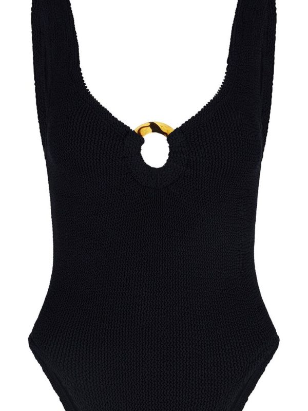 Browns Hunza G Black Celine Crinkled Swimsuit | Browns One-Pieces