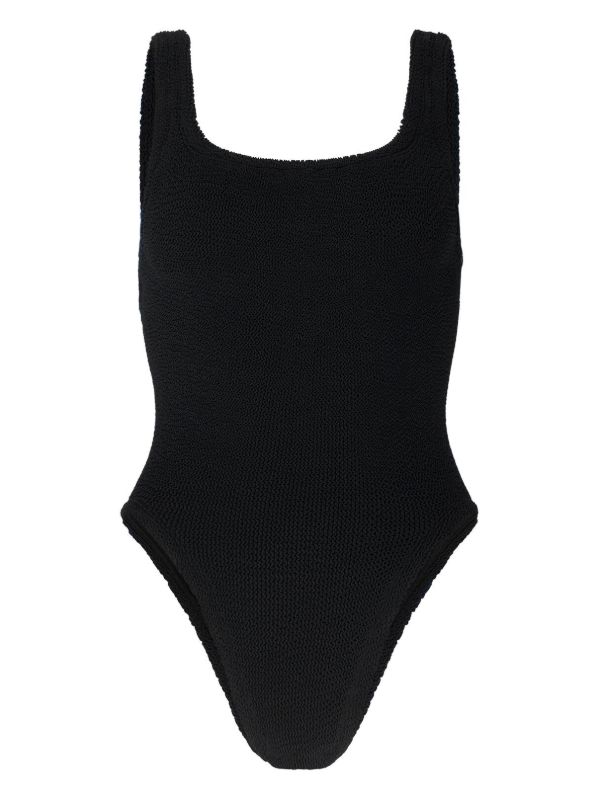 browns Hunza G black crinkle square neck swimsuit | Browns One-Pieces