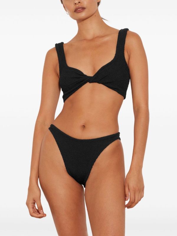 Browns Hunza G Black Juno Crinkle Bikini | Browns Bikinis