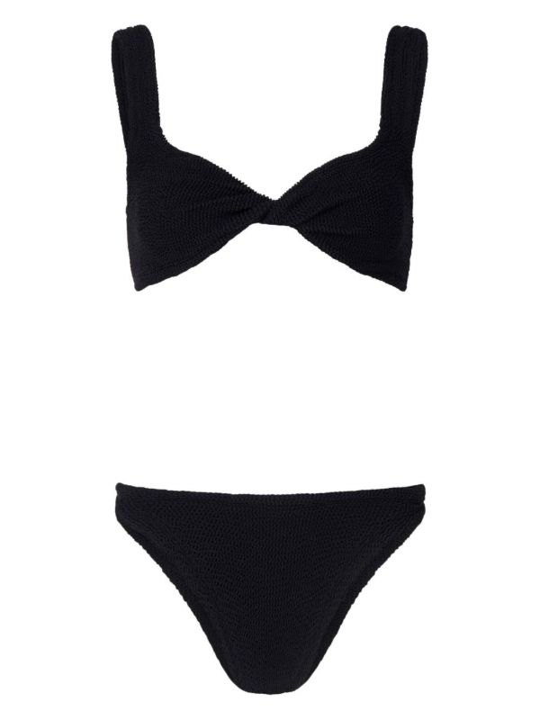 browns Hunza G Black Juno Crinkle Bikini | Browns Bikinis