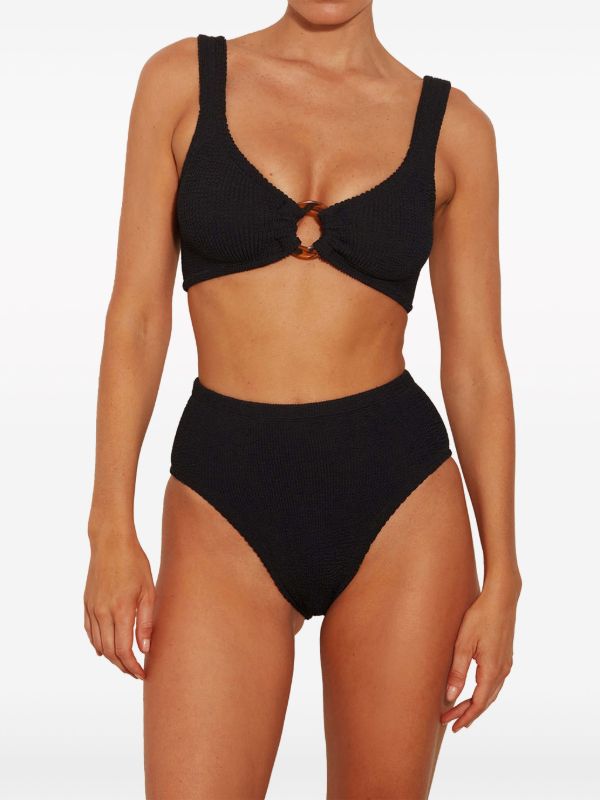Browns Hunza G Black Nadine Crinkle Bikini | Browns Bikinis