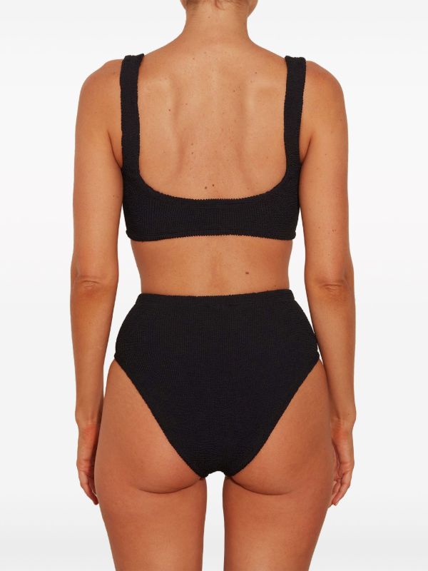 Browns Hunza G Black Nadine Crinkle Bikini | Browns Bikinis