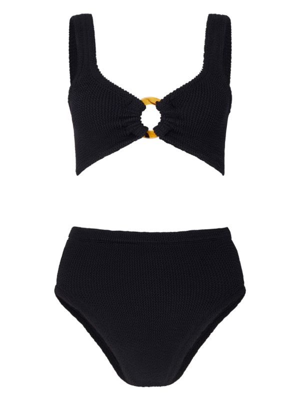 browns Hunza G Black Nadine Crinkle Bikini | Browns Bikinis