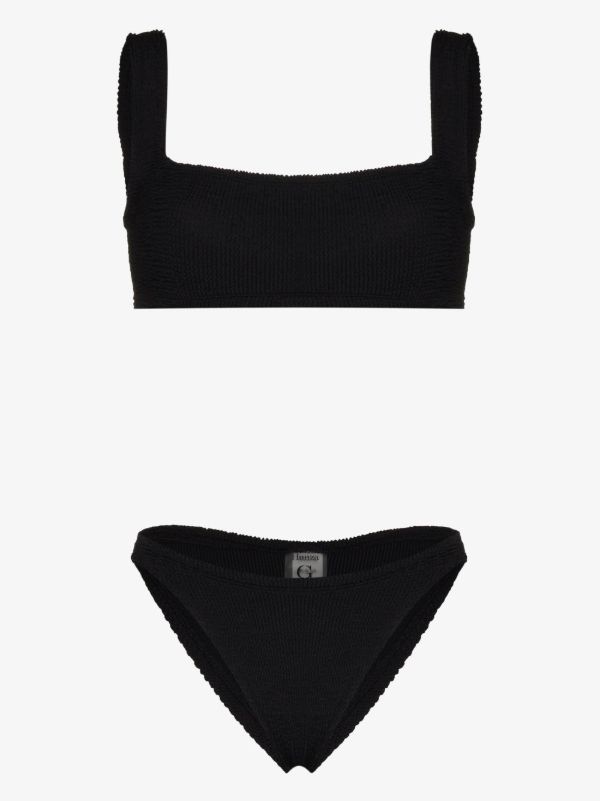 browns Hunza G black xandra crinkle bikini | Browns Bikinis