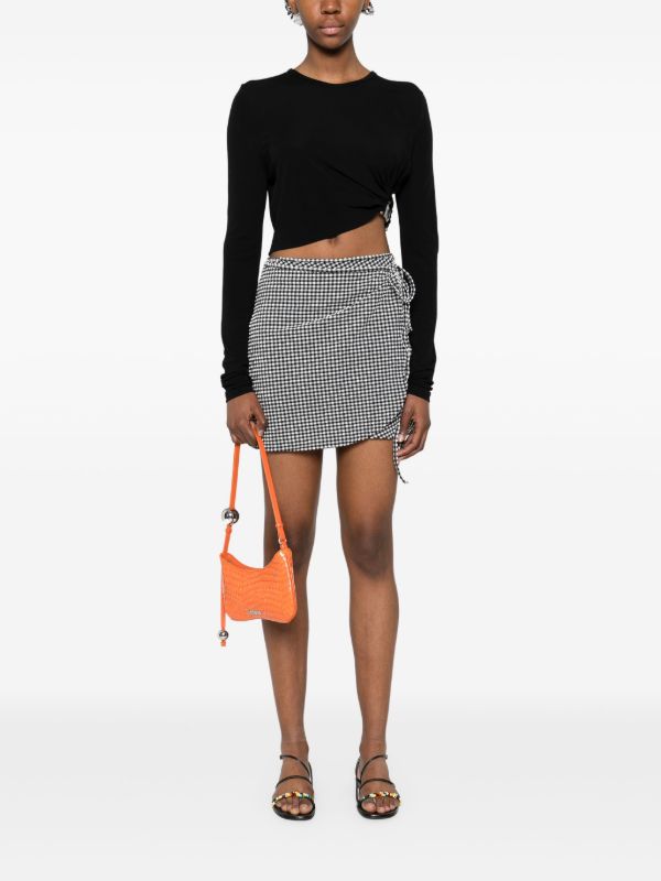 Browns Hunza G Checked Sarong Mini Skirt | Browns Fitted Skirts