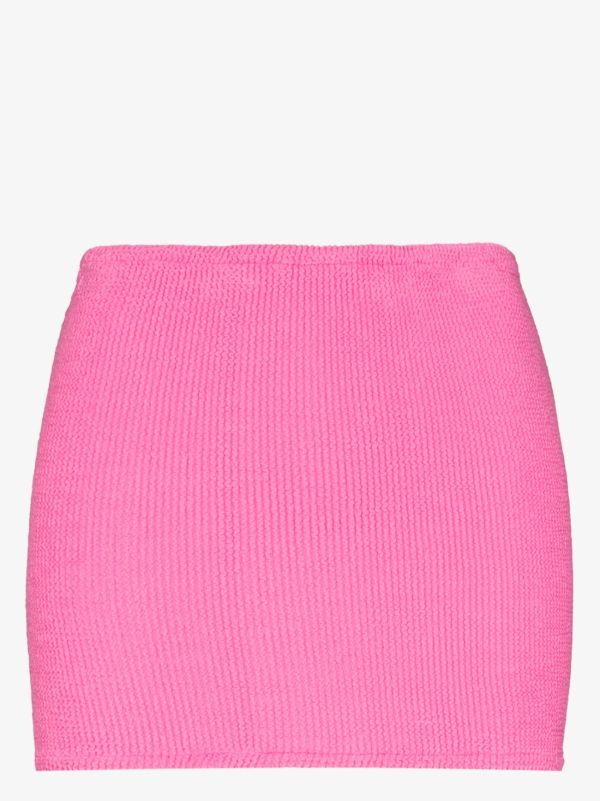 browns Hunza G Pink crinkle mini skirt | Browns Beach Cover-Ups