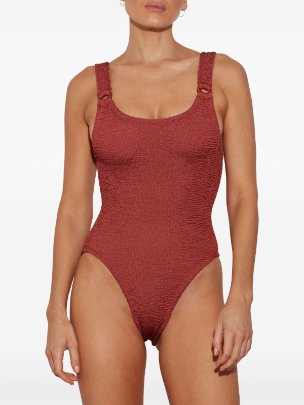 Browns Hunza G Red Domino Metallic Swimsuit | Browns One-Pieces