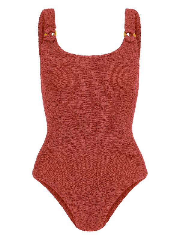 browns Hunza G Red Domino Metallic Swimsuit | Browns One-Pieces