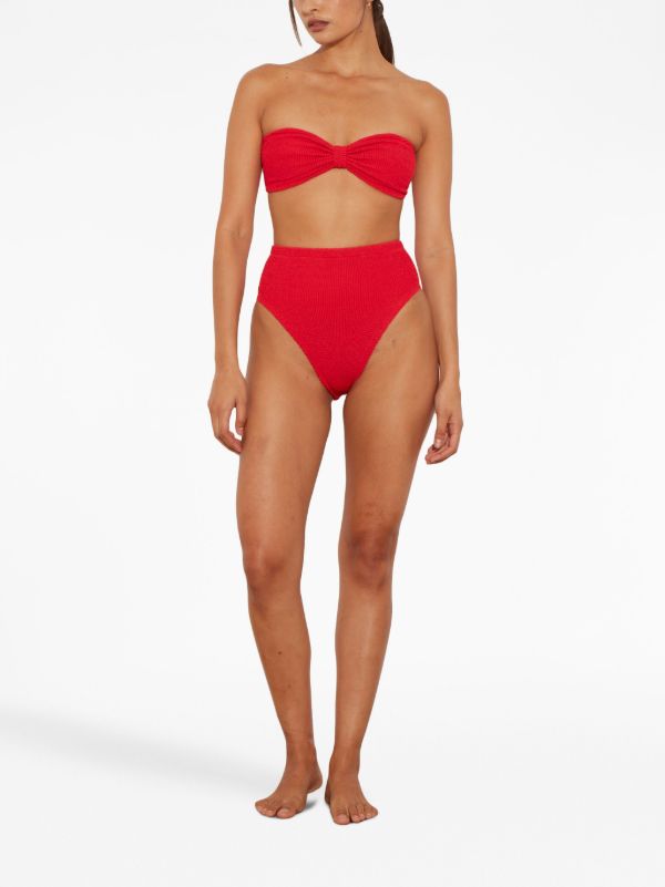 Browns Hunza G Red Ruby Crinkle Bikini | Browns Bikinis