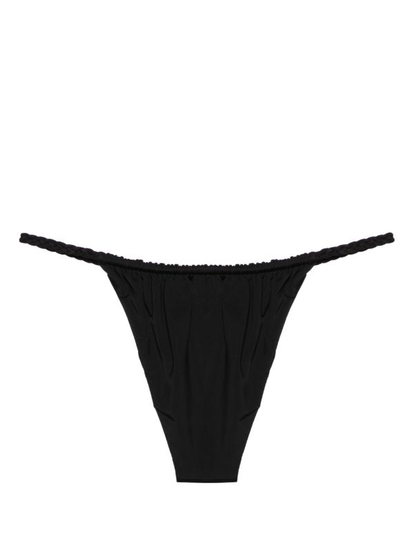 Browns Isa Boulder Black Braided-Detail Bikini Bottoms | Browns Bikinis