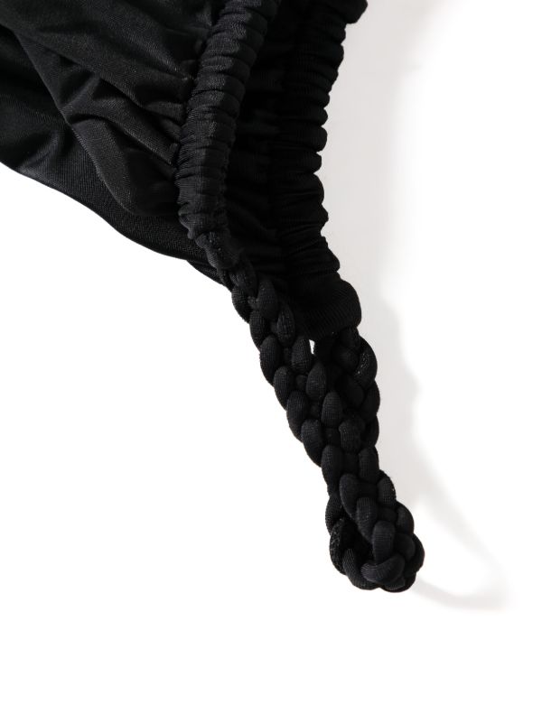 Browns Isa Boulder Black Braided-Detail Bikini Bottoms | Browns Bikinis