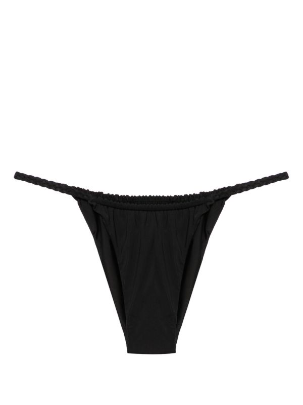 browns Isa Boulder Black Braided-Detail Bikini Bottoms | Browns Bikinis