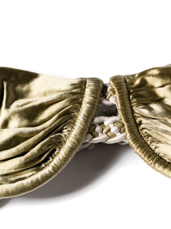 Browns Isa Boulder Green Braid-Detail Bikini Top | Browns Bikinis