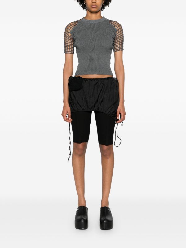 Browns Isa Boulder Grey Crochet-Sleeve T-Shirt | Browns T-Shirts & Jersey Shirts