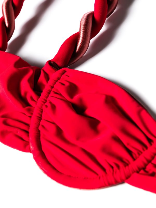Browns Isa Boulder Red Braid-Detail Bikini Top | Browns Bikinis