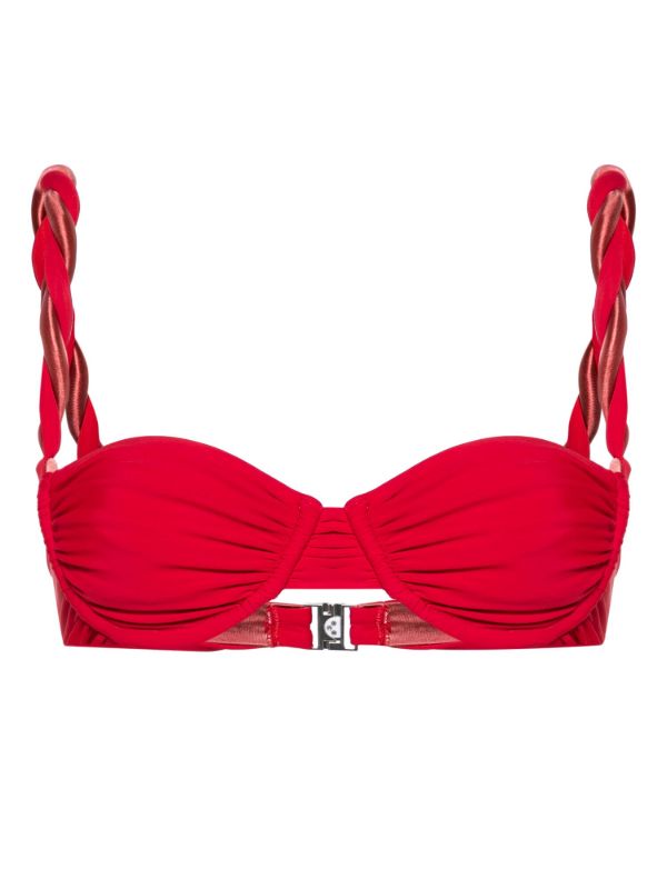 browns Isa Boulder Red Braid-Detail Bikini Top | Browns Bikinis