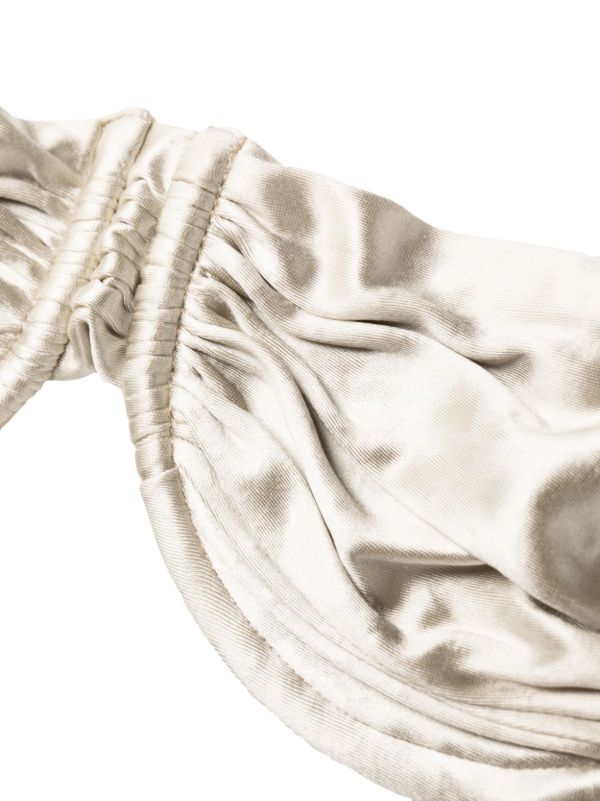 Browns Isa Boulder Silver-tone Ruched Bikini Top | Browns Bikinis