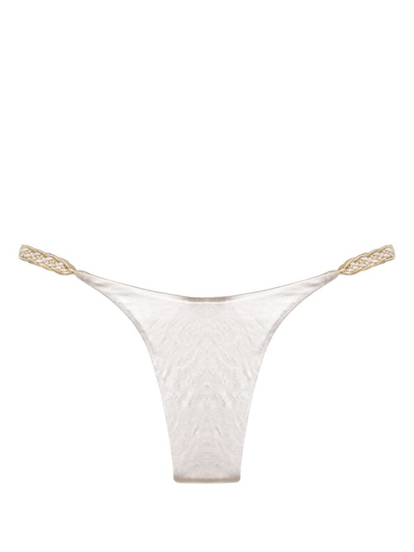 Browns Isa Boulder Silver-Tone Satin-Finish Bikini Bottoms | Browns Bikinis
