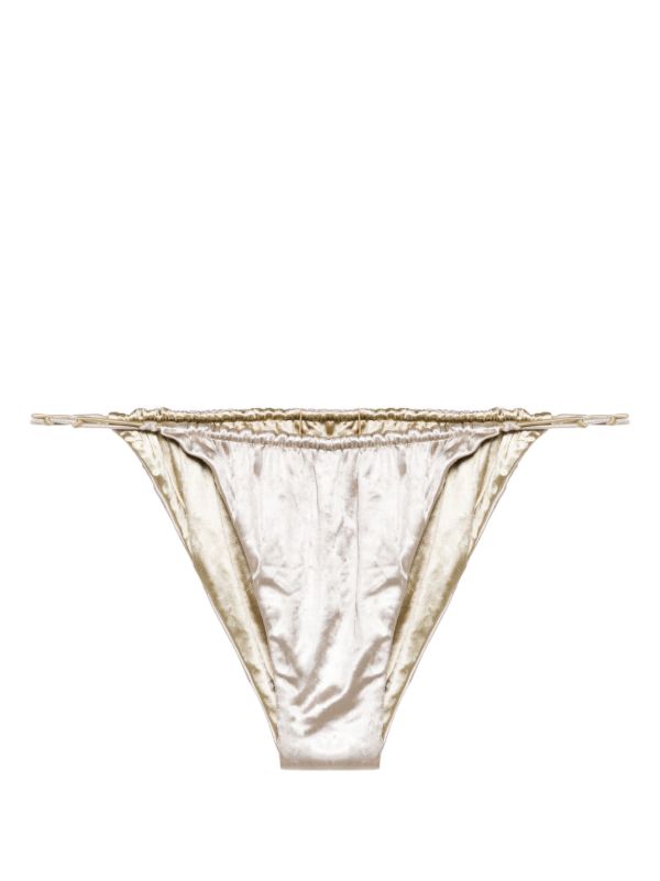 browns Isa Boulder Silver-Tone Satin-Finish Bikini Bottoms | Browns Bikinis