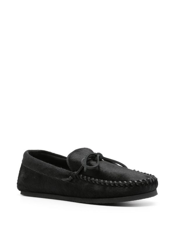 Browns ISABEL MARANT Black Bow-Embellished Hair Loafers | Browns Loafers