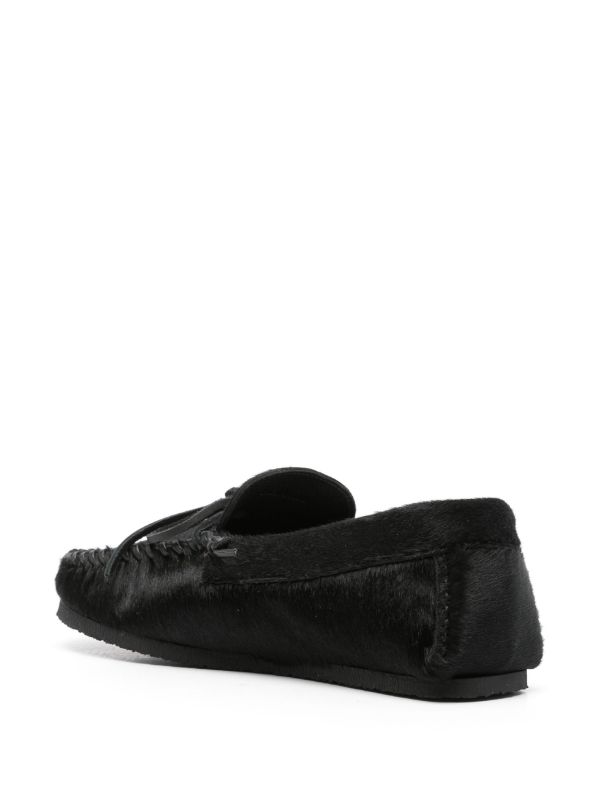 Browns ISABEL MARANT Black Bow-Embellished Hair Loafers | Browns Loafers