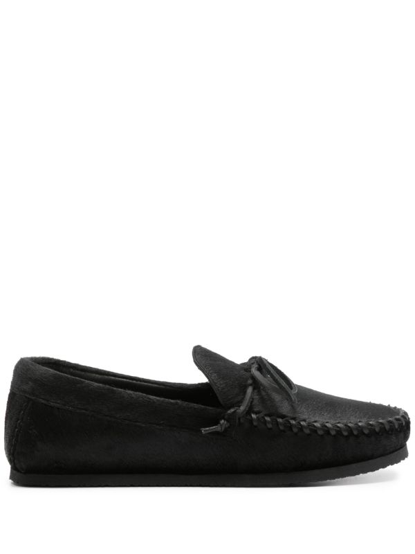 browns ISABEL MARANT Black Bow-Embellished Hair Loafers | Browns Loafers