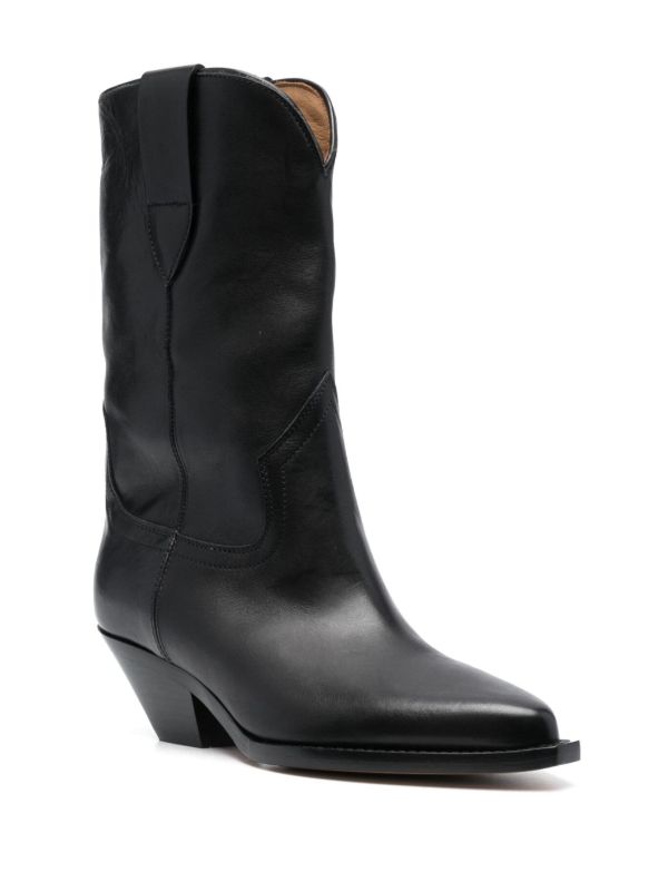 Browns ISABEL MARANT Black Dahope 50 Leather Western Boots | Browns Boots