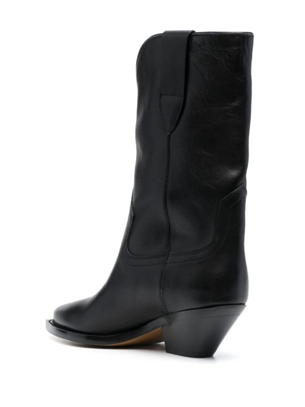 Browns ISABEL MARANT Black Dahope 50 Leather Western Boots | Browns Boots