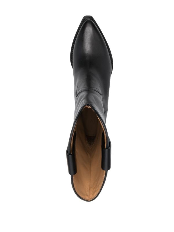 Browns ISABEL MARANT Black Dahope 50 Leather Western Boots | Browns Boots