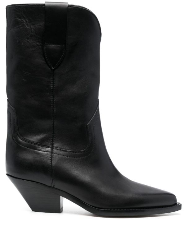 browns ISABEL MARANT Black Dahope 50 Leather Western Boots | Browns Boots