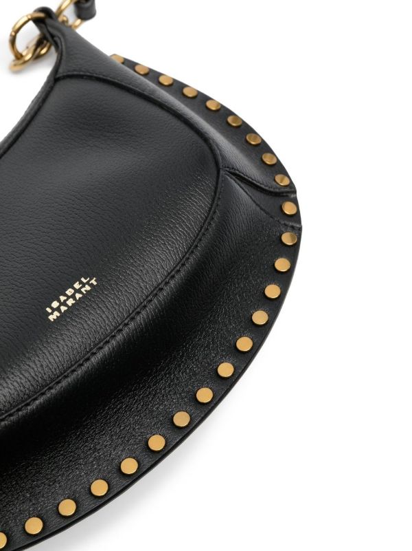 Browns ISABEL MARANT Black Oskan Moon Leather Shoulder Bag | Browns Shoulder Bags