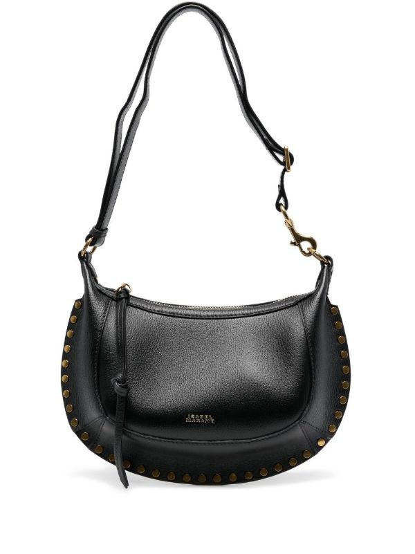 browns ISABEL MARANT black Oskan Moon leather shoulder bag | Browns Shoulder Bags