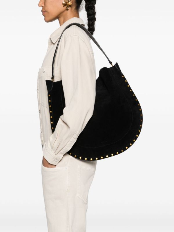 Browns ISABEL MARANT Black Oskan Suede Shoulder BGa | Browns Shoulder Bags