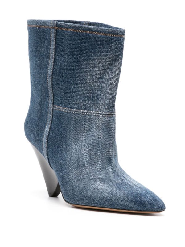 Browns ISABEL MARANT Blue Miyako 90 Denim Boots | Browns Boots