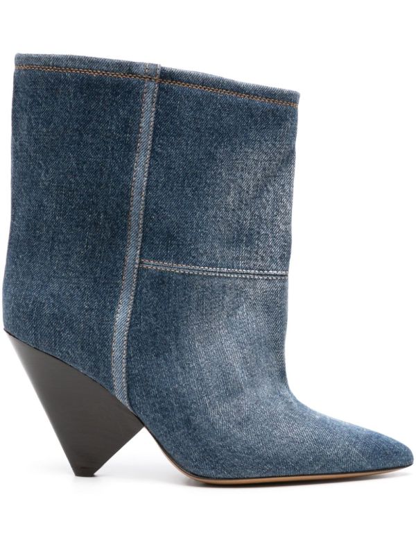 browns ISABEL MARANT blue Miyako 90 denim boots | Browns Boots