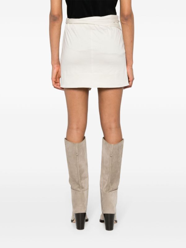 Browns ISABEL MARANT White Berecine Wrap Mini Skirt | Browns Asymmetric & Draped Skirts
