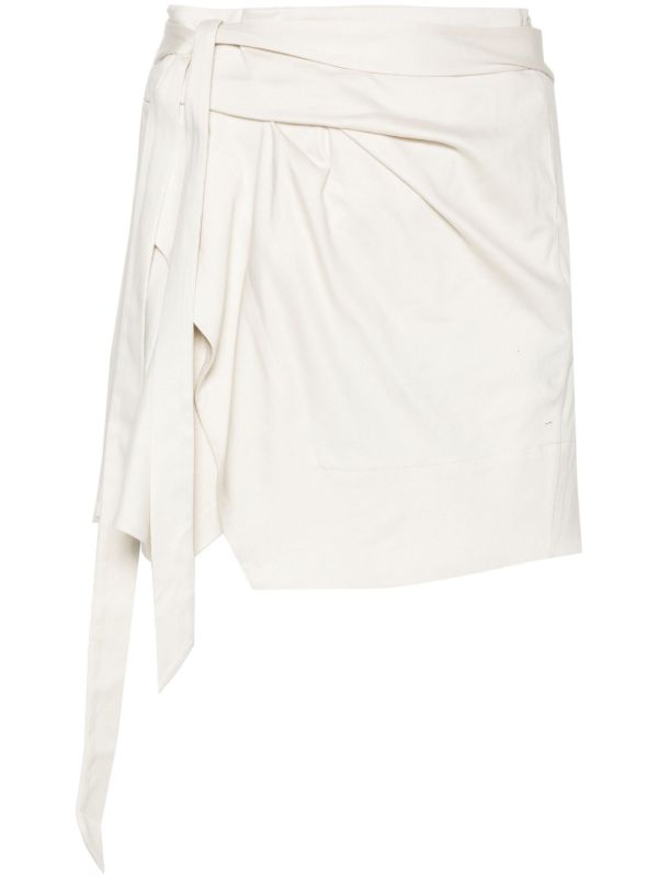browns ISABEL MARANT White Berecine wrap mini skirt | Browns Asymmetric & Draped Skirts