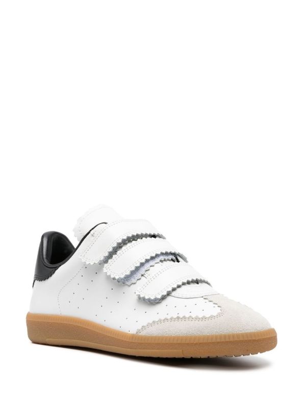 Browns ISABEL MARANT White Beth Low-Top Touch Strap Sneakers | Browns Trainers