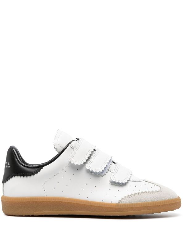 browns ISABEL MARANT White Beth Low-Top Touch Strap Sneakers | Browns Trainers