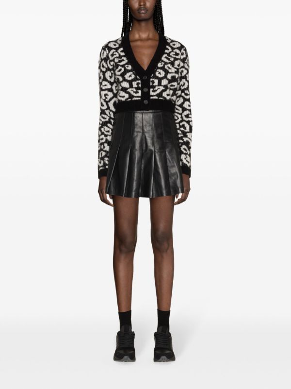 Browns J.Lindeberg Black Mallory Leopard-pattern Cardigan | Browns Cardigans