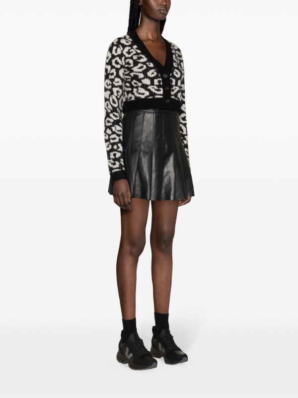 Browns J.Lindeberg Black Mallory Leopard-pattern Cardigan | Browns Cardigans