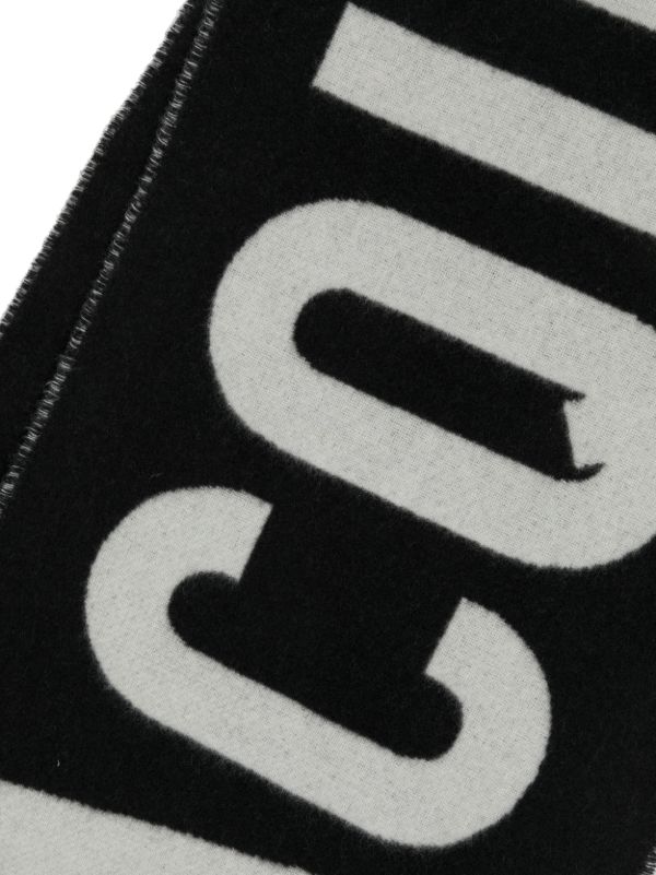 Browns Jacquemus Black L'écharpe Logo Jacquard Wool Scarf | Browns Scarves