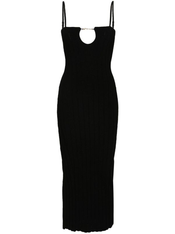 browns Jacquemus Black La Robe Sierra Midi Dress | Browns Day Dresses