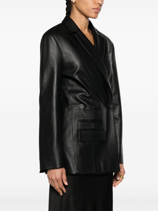 Browns Jacquemus Black La Veste Tibau Leather Blazer | Browns Blazers