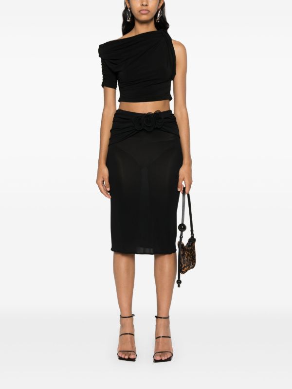 Browns Jacquemus Black Le Haut Drapeado Cropped Top | Browns Blouses