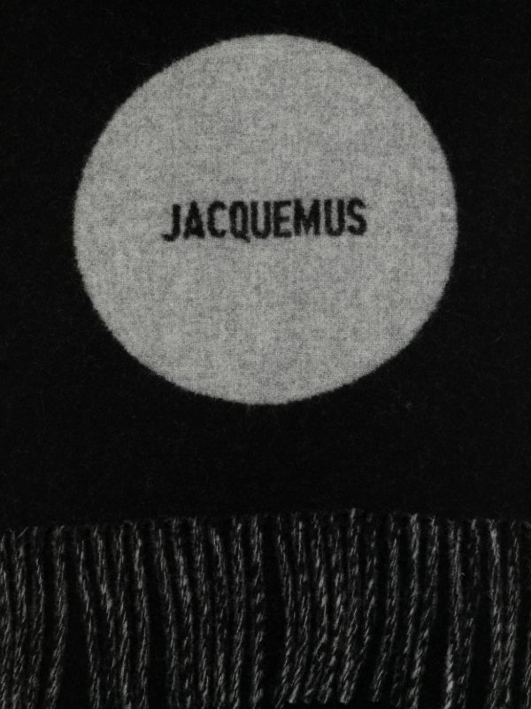 Browns Jacquemus Black Logo Jacquard Scarf | Browns Scarves