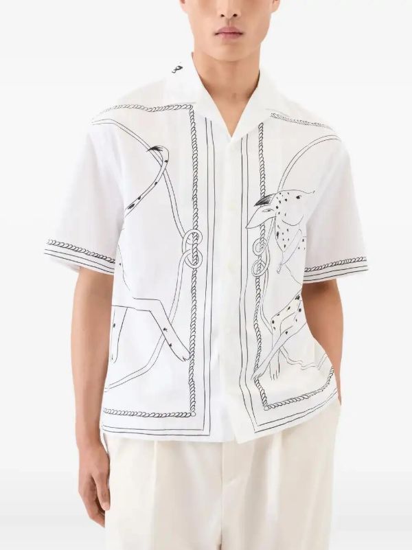 Browns Jacquemus Dog-print Short-sleeve Shirt | Browns Shirts